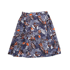 MAISON KITSUNE LILI HIBISCUS WRAP-AROUND SKIRT -POPPY NAVY-画像