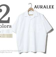 AURALEE セルビッチ ウェザークロス オープンカラー半袖シャツ A6SS03WC画像