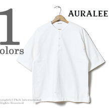 AURALEE STAND-UP 度詰めヘビーウェイトヘンリーネックTシャツ A6ST02SU画像