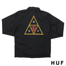 HUF &times; OBEY COACHES JACKET BLACK画像