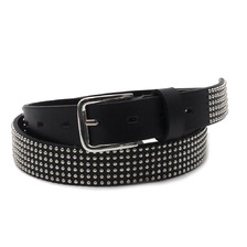 raise8apparel MINI STUDS LEATHER BELT BLACKxSILVER画像