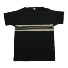 BLACK SIGN Horizontal Striped Chest Panel Short Sleeve Tee Shirts BSSN-16307B画像