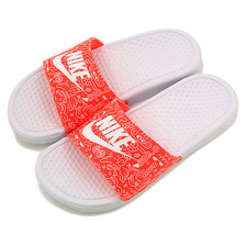 NIKE WMNS BENASSI JDI PRINT WHITE/WHITE-TOTAL CRIMSON 618919-118画像