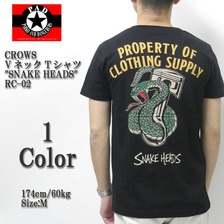 CROWS/WORST VネックTシャツ "SNAKE HEADS" RC-02画像