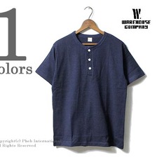 WAREHOUSE Lot 4055 インディゴヘンリーネックT画像