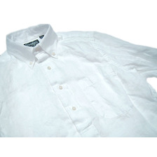 GITMAN VINTAGE L/S REGULAR FIT B.D. PULLOVER LINEN SHIRTS/white画像