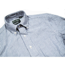 GITMAN VINTAGE L/S REGULAR FIT B.D. PULLOVER LINEN STRIPE SHIRTS/navy画像