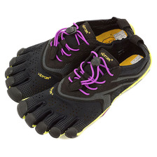 vibram FiveFingers V-Run Black/Yellow/Purple 16W3105画像