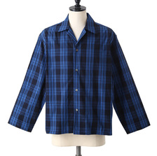 UNUSED Open collar check shirt. US1126画像