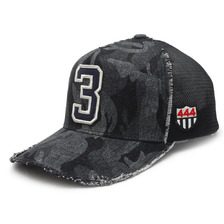 YOSHINORI KOTAKE DESIGN 3ロゴ ジャガードCAMO メッシュキャップ BLACK画像