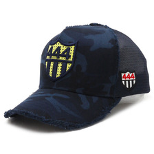 YOSHINORI KOTAKE DESIGN 444ロゴ パンチングエナメル メッシュキャップ NAVY CAMOxYELLOW画像