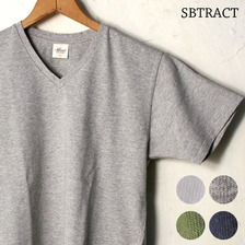 SBTRACT COTTON V NECK TEE画像
