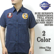 Buzz Rickson's HERRINGBONE TWILL STRIPE S/S SQUADRON REUNION SHIRT BR37269画像