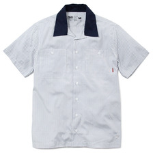 Bluco STANDARD WORK SHIRTS S/S (NAVY STRIPE) OL-108画像