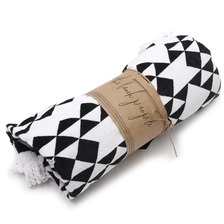 RHC Ron Herman &times; The Beach People THE AZTEC Round Towel WHITExBLACK画像