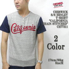 CHESWICK S/S HENLEY T-SHIRT "CALIFORNIA" CHAIN STITCHED CH77311画像