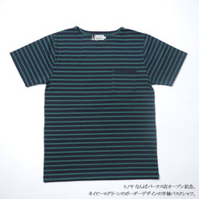 BURGUS PLUS S/S Pocket Border Basque Shirts HINOYA NAMBA PARKS Open Anniversary Model HBP-020NMB画像