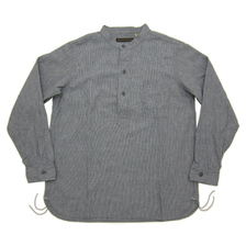FULLCOUNT Indigo Houndstooth 5oz Cotton with Selvedge Band Collar Pullover Shirts 4936画像