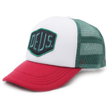 Deus Ex Machina &times; BARNEYS NEWYORK SHIELD TRUCKER WHITExREDxGREEN画像