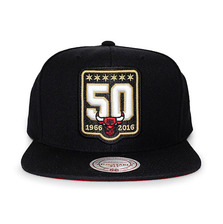 Mitchell & Ness CHICAGO BULLS 50th ANNIVERSARY SNAPBACK BLACK LVMNCHB285画像