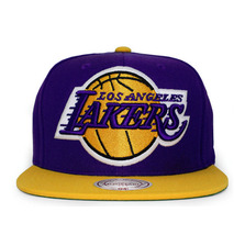 Mitchell & Ness LOS ANGELES LAKERS 2T XL LOGO SNAPBACK PURPLExGOLD CNFMNLAL052画像