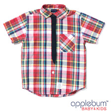 APPLEBUM BABY & KIDS ネクタイギミックマドラスチェックシャツ MADRAS CHECK画像