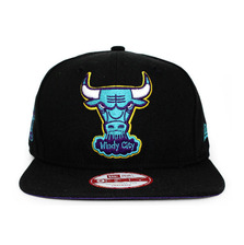 NEW ERA CHICAGO BULLS TEAM-BASIC AQUA HOOK SNAPBACK BLACK EANECHB506画像