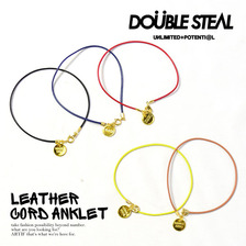 DOUBLE STEAL LEATHER CORD ANKLET 454-90015画像