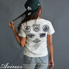 AVIREX WOMENS S/S PATCHED CREW NECK TEE 6263180画像