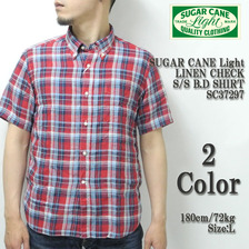 Sugar Cane Light LINEN CHECK S/S B.D SHIRT SC37297画像