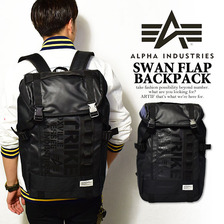 ALPHA INDUSTRIES SWAN FLAP BACKPACK BLACK画像
