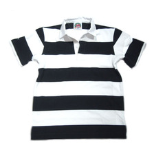 BARBARIAN S/S RUGBY JERSEY/black x white画像