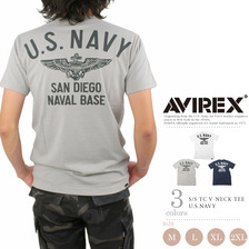 AVIREX S/S TC V-ENCK TEE U.S.NAVY 6163414画像