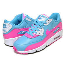NIKE AIR MAX 90 LTR GS gamma blu/pink.b-wht-blk 833376-400画像