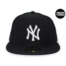 NEW ERA &times; KITH NEW YORK YANKEES NY LOGO FITTED BLACKxWHITE KTNENYY1424画像