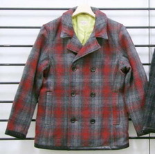 THE FLAT HEAD F-OWJ-103 HEAVY MELTON CHECK COAT画像