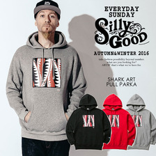 SILLY GOOD SHARK ART PULL PARKA SG1F5-SW08画像
