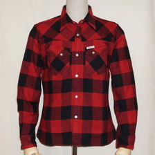 THE FLAT HEAD F-SNW-101L ブロックチェックウエスタンネルシャツ画像