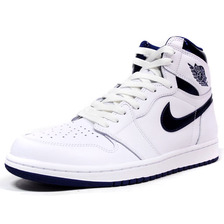 NIKE AIR JORDAN I RETRO HIGH OG "METALLIC NAVY" "MICHAEL JORDAN" "LIMITED EDITION for JORDAN BRAND" WHT/M.NVY 555088-106画像