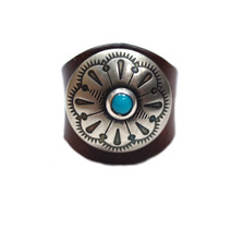 YUKETEN CONCHO RING/brown画像