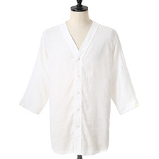 GOLD LINEN LAWN 3/4 LENGTH SLEEVE BASEBALL SHIRT GL37237画像