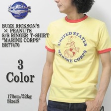 Buzz Rickson's &times; PEANUTS S/S RINGER T-SHIRT "MARINE CORPS" BR77470画像