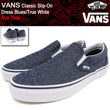 VANS Classic Slip-On Dress Blues/True White Star Dots VN-0004MPJRJ画像