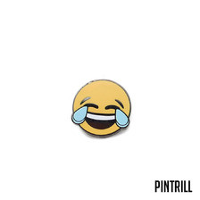 PINTRILL HAPPY TEARS FACE PIN YELLOW画像