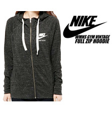 NIKE WMNS GYM VINTAGE FULL ZIP HOODIE Black 726058-010画像