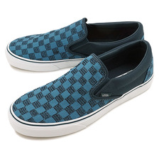 VANS CLASSIC CLASSIC SLIP-ON (STITCH CHECKERS) BLUE MIRAGE/MIDNIGHT VN0004MPJPK画像
