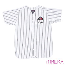 MISHKA STAMP EM OUT PINSTRIPE BASEBALL JERSEY EX161106画像