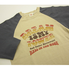 Two Moon Overdyed Cotton Half Sleeve Tee Shirts "DREAM IS MY POWER" 27513P画像
