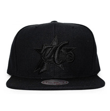 Mitchell & Ness Philadelphia 76ers BASIC SOLID LOGO SNAPBACK BLACKOUT LVMNPPS039画像