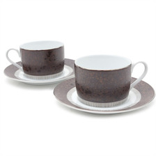 BARNEYS NEWYORK マグカップ&ソーサーセット ドリュ BROWN画像